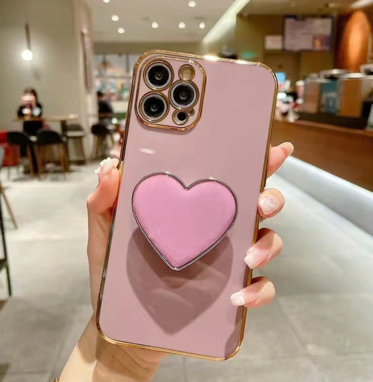 iPhone Case Purple Heart Holder