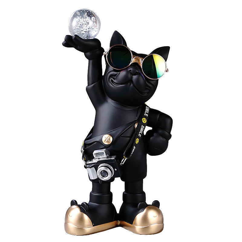 Bulldog with Crystal Sphere