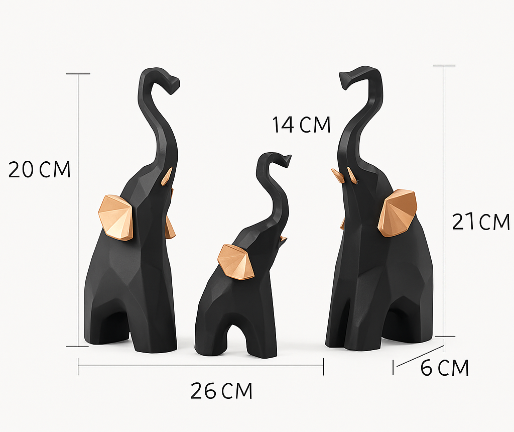 Geometric Elephant Family