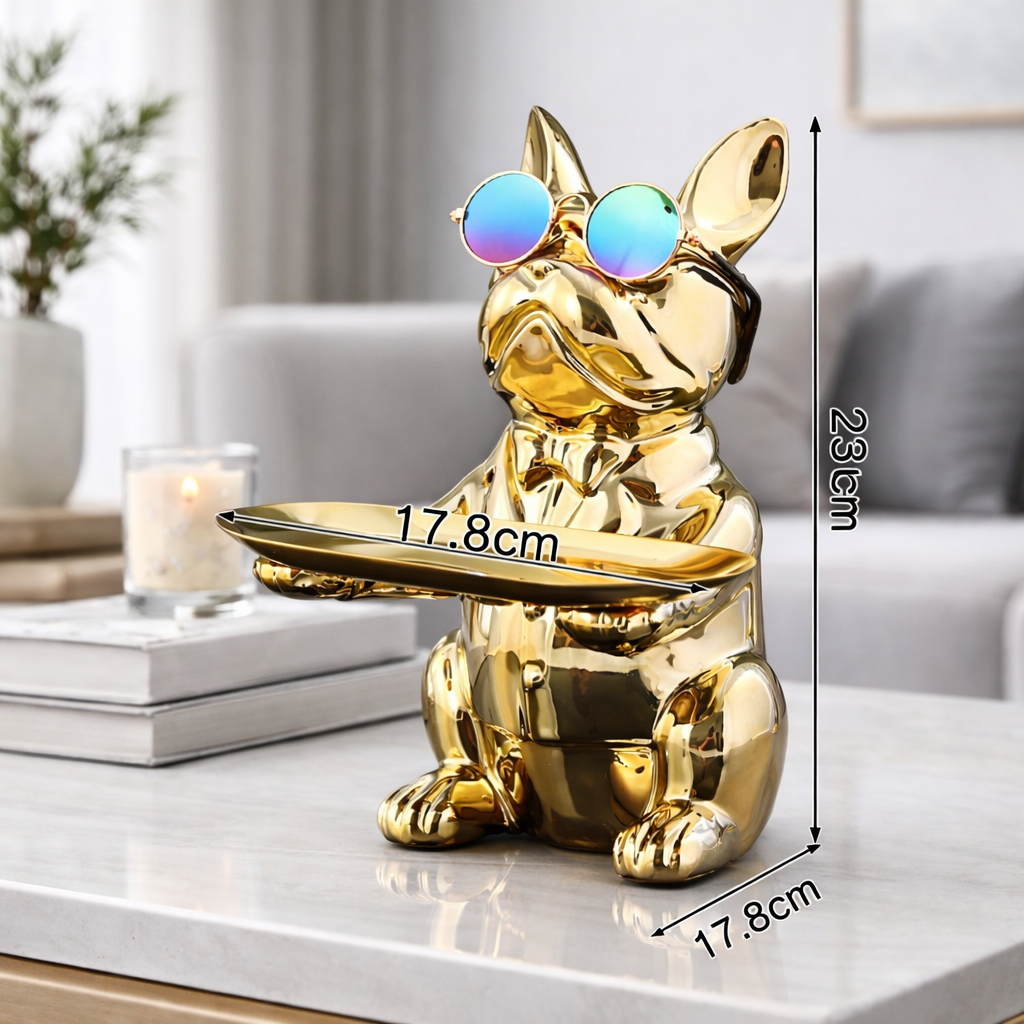 Shiny Bulldog with Tray