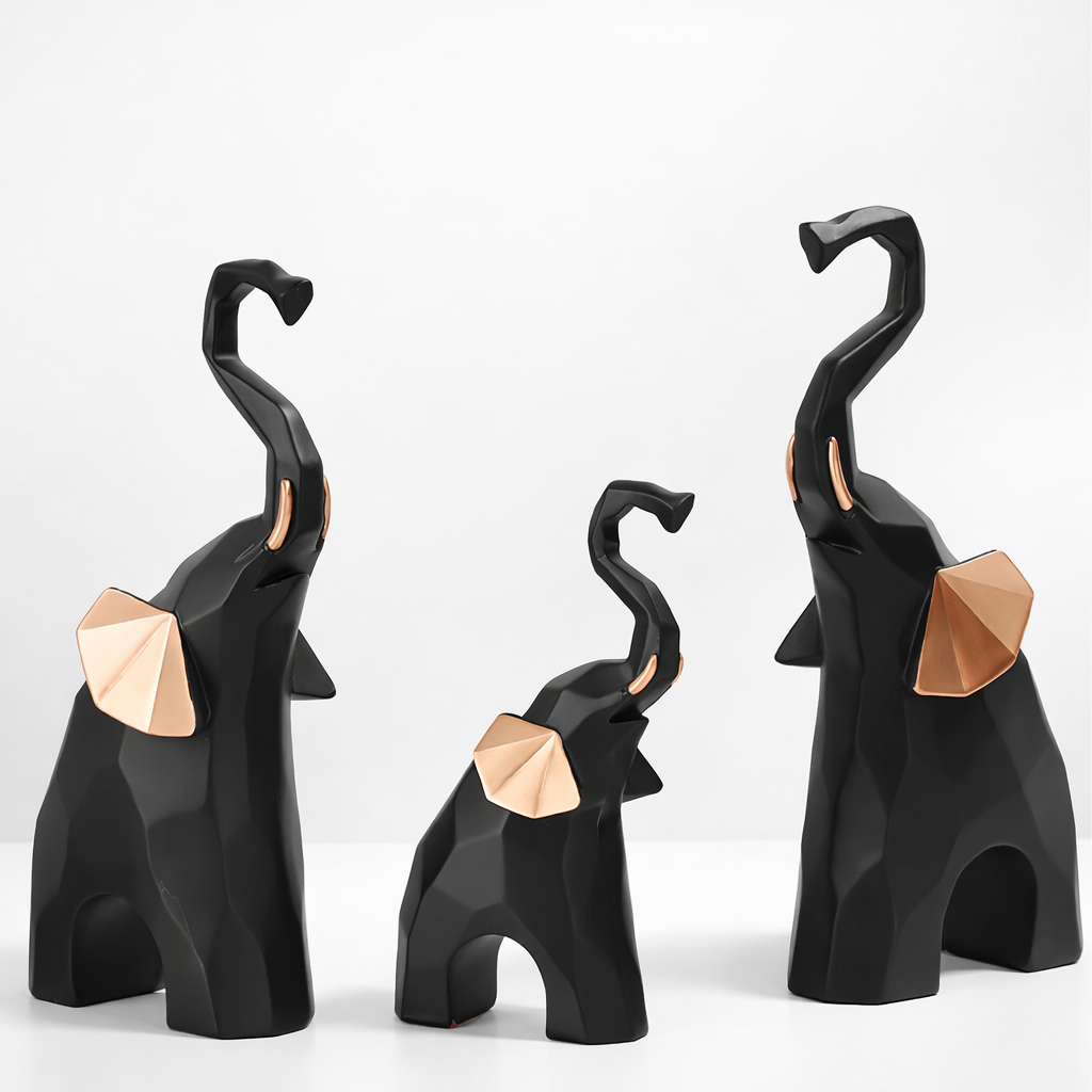 Geometric Elephant Family