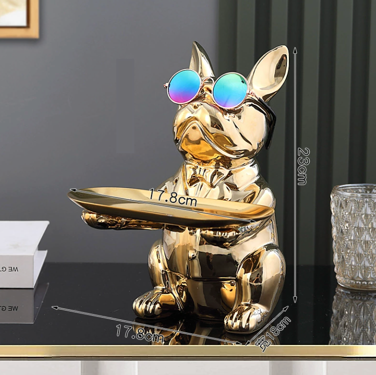 Shiny Bulldog with Tray