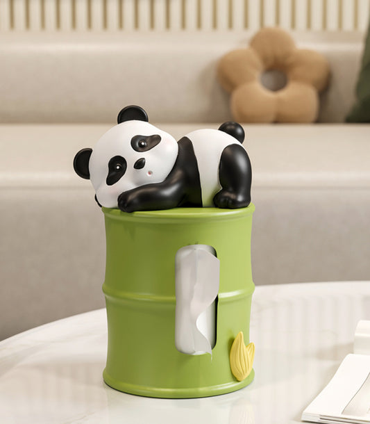 Panda Bamboo Tissue Box