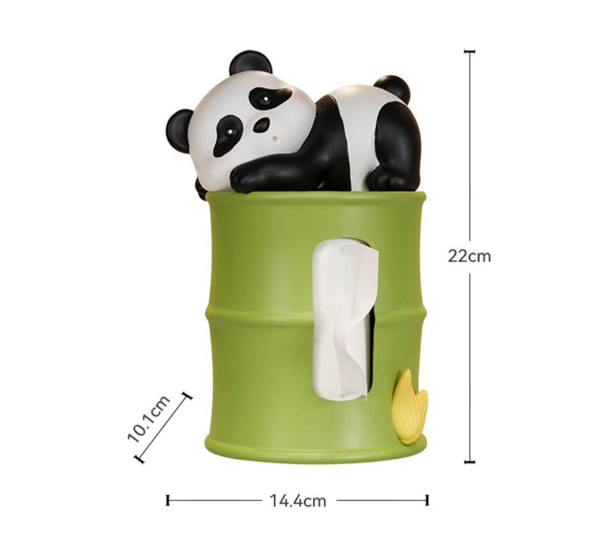 Panda Bamboo Tissue Box