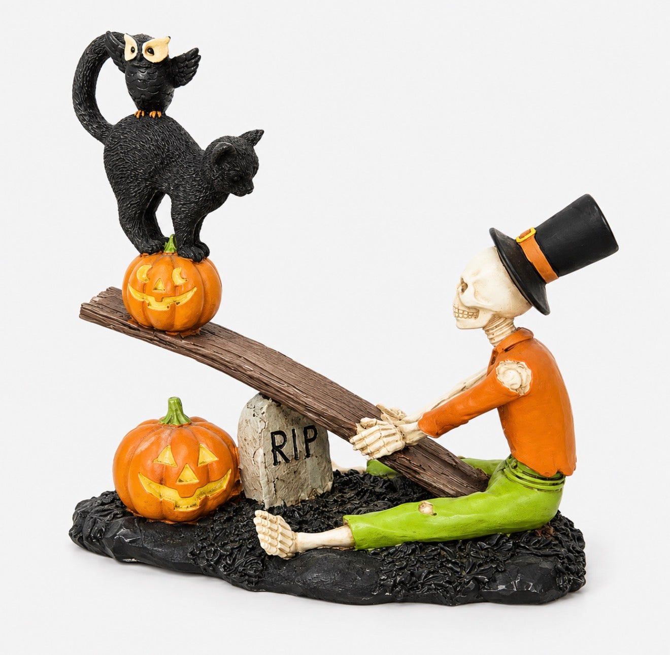 Halloween Skeleton & Black Cat Seesaw