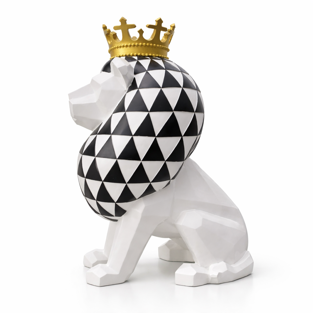 Luxury Crowned Lion Statue 1m