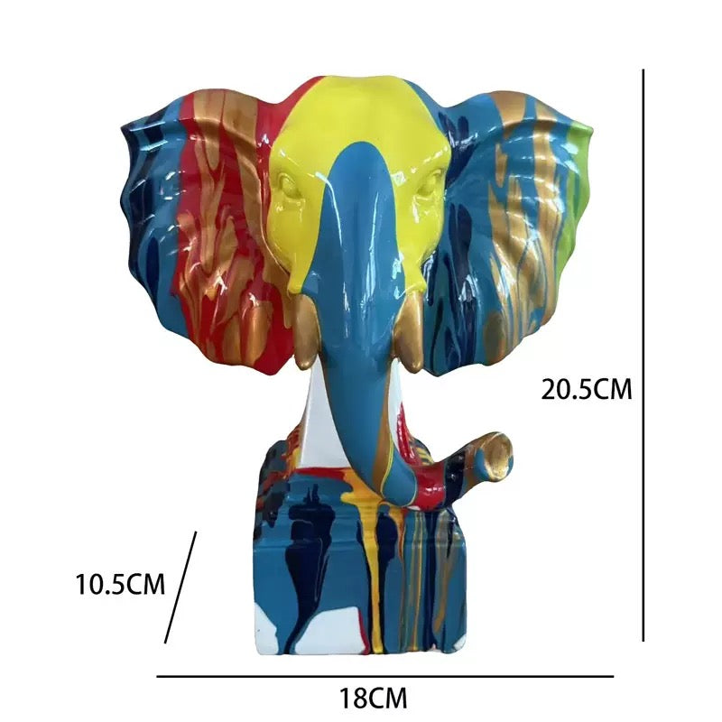 Colourful Elephant Bust