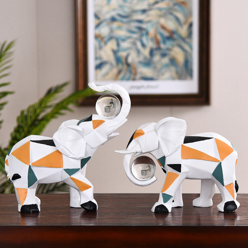 Crystal Ball Elephants Set