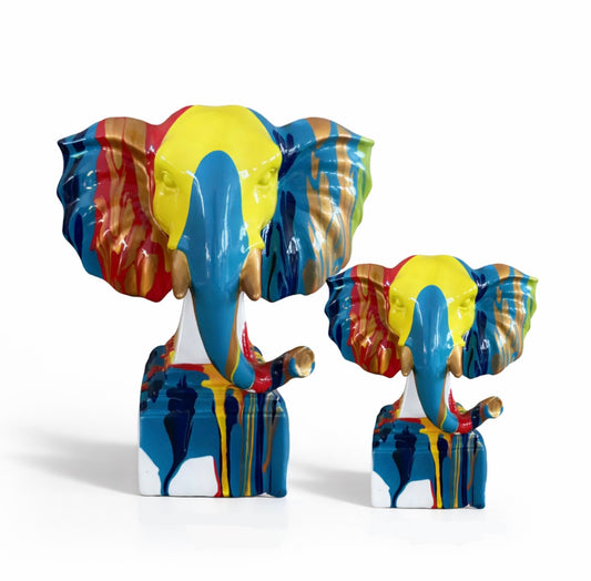 Colourful Elephant Bust