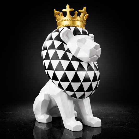 Luxury Crowned Lion Statue 1m