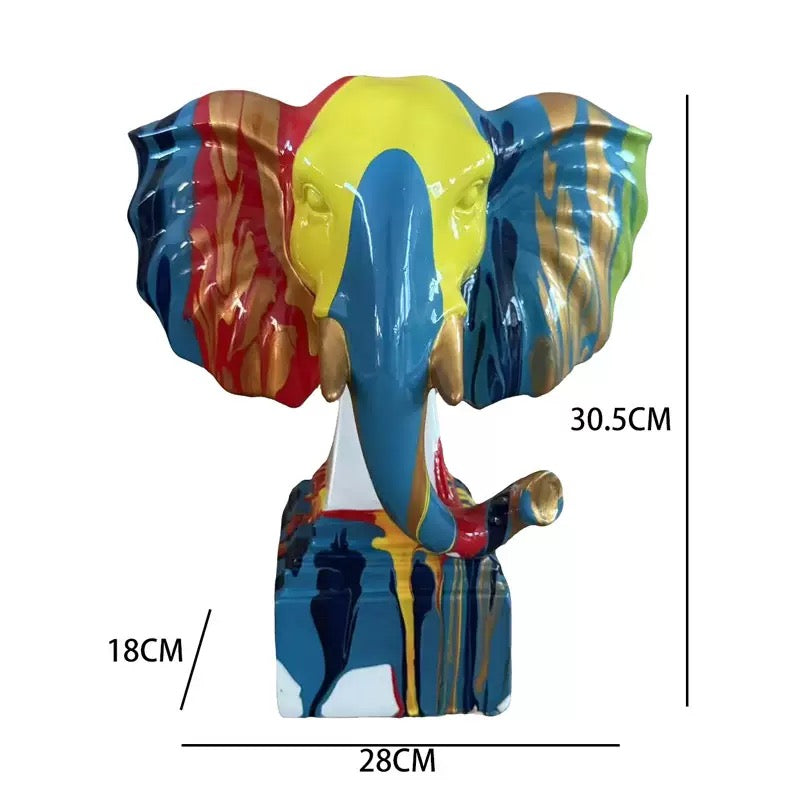 Colourful Elephant Bust