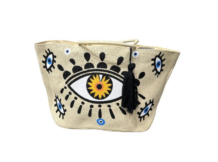 Modern Beach Bag with Evil Eye