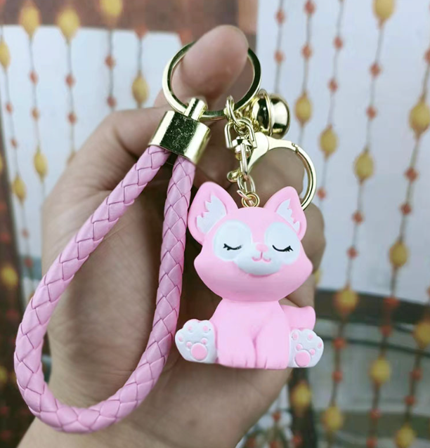 Pink Cat Keyring