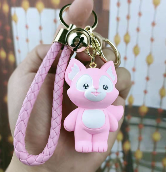 Pink Cat Keyring