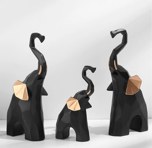 Geometric Elephant Family