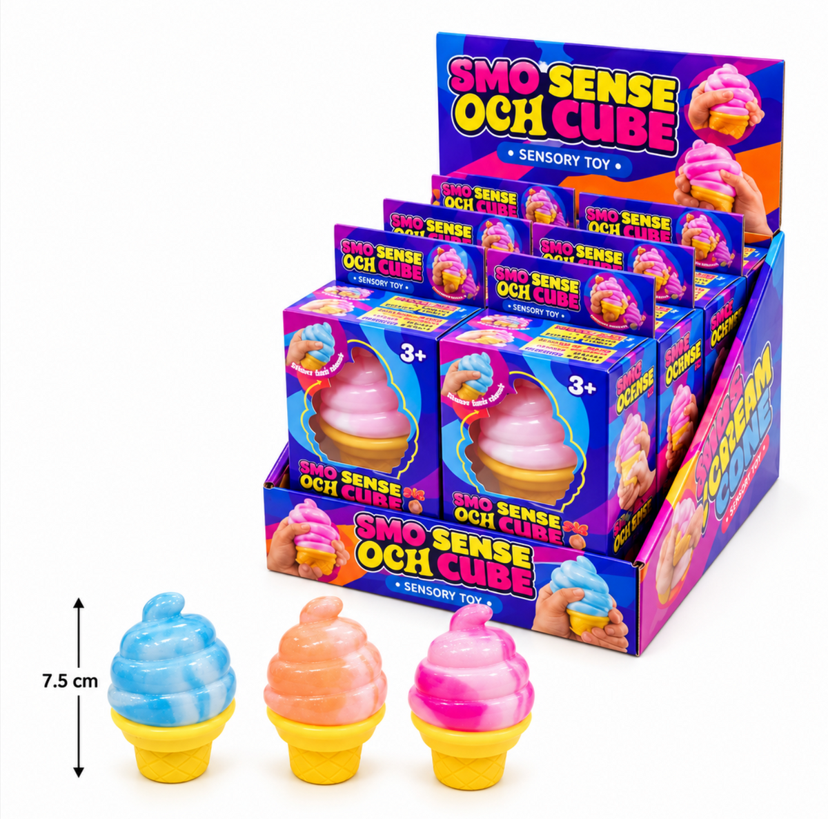 Squishy Ice Cream Cone assorted stress-relief 7.5cm