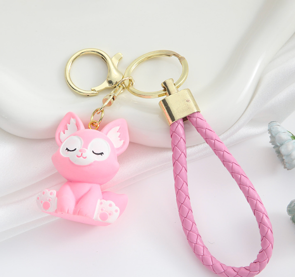 Pink Cat Keyring