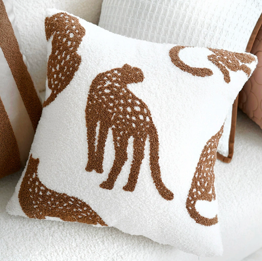 Textured Animal Pattern Pillow