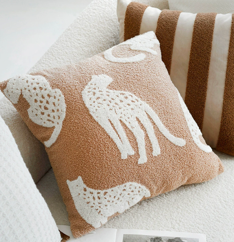 Textured Animal Pattern Pillow