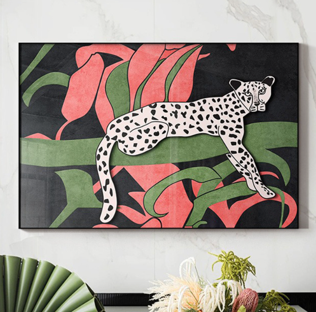 Framed Leopard Painting