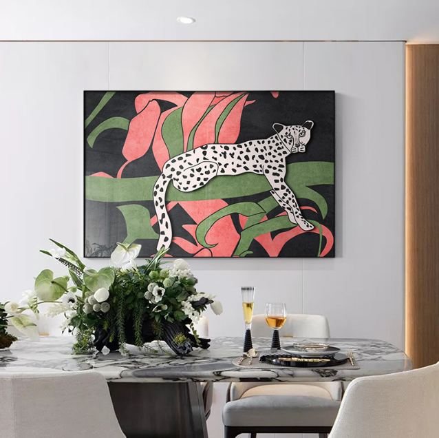 Framed Leopard Painting